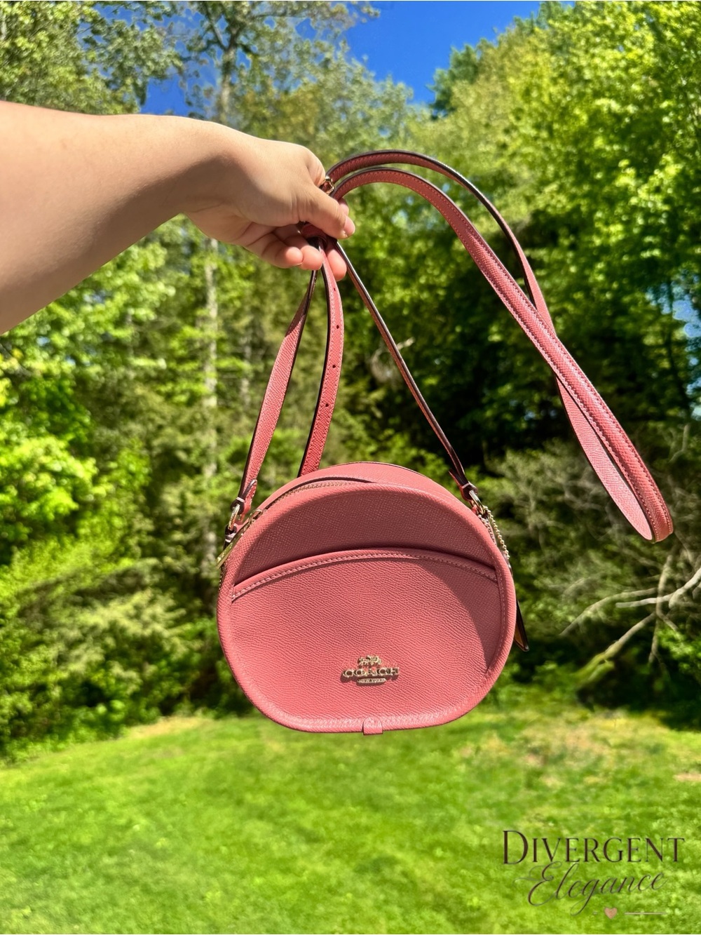 Coach Re Edition Canteen Crossbody Bag Pink Pebbled Leather Round Bag